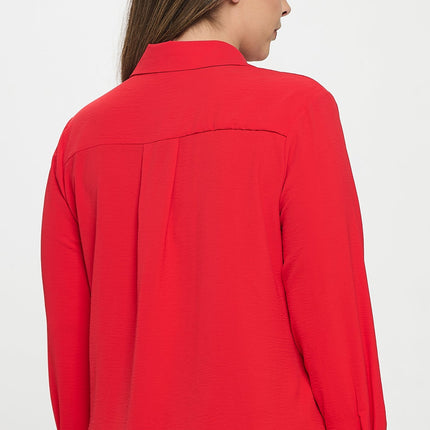 Collared Button Down Long Sleeve Top