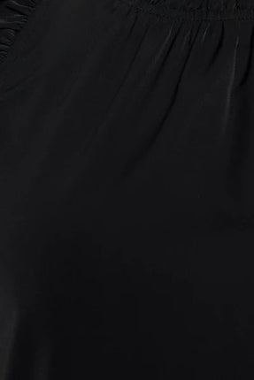 Solid Sleeveless Ruffle Trim Top