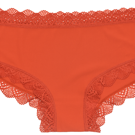 Pretty Red Lace-Trim Hipster – Silky & Flattering S–XL