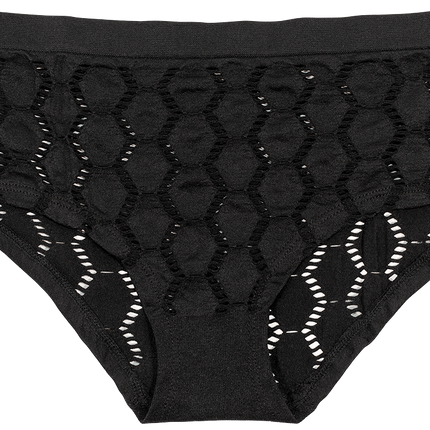 Peek-A-Boo Jacquard Seamless Boyshort in Black or Peach