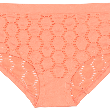 Peek-A-Boo Jacquard Seamless Boyshort in Black or Peach