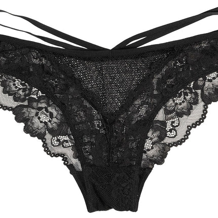 Strappy Floral Lace and Mesh Cheeky