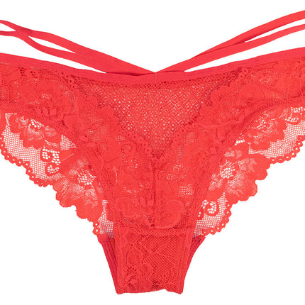 Strappy Floral Lace and Mesh Cheeky