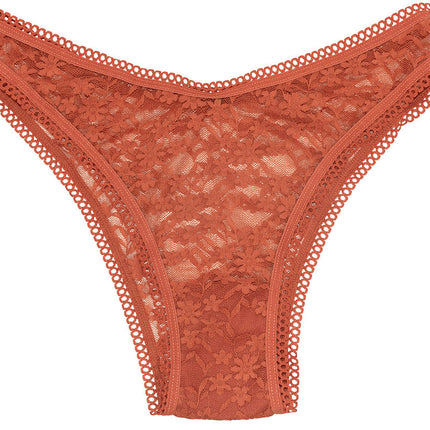 High Leg Daisy Lace Cheeky with Picot Trim