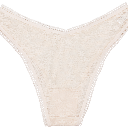 High Leg Daisy Lace Cheeky with Picot Trim