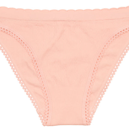 Seamless Textured Bikini with Picot Trim