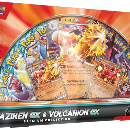 2025 Pokémon Scarlet & Violet Blaziken ex & Volcanion ex Premium Collection Box