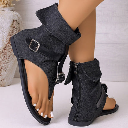 Trendy Open Toe Sandals With Buckle