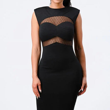 Fishnet Bodycon Midi Dress