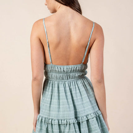 JACQUARD NYLON RAYON MINI DRESS