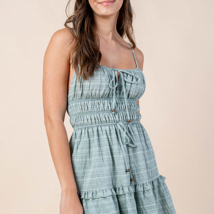 JACQUARD NYLON RAYON MINI DRESS