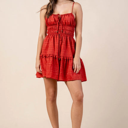 JACQUARD NYLON RAYON MINI DRESS