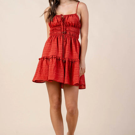 JACQUARD NYLON RAYON MINI DRESS