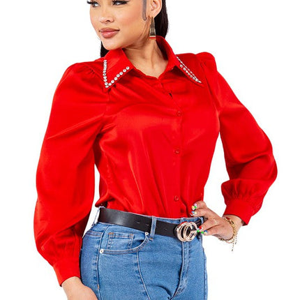 Diamond Collared Button Down Shirt