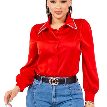 Diamond Collared Button Down Shirt