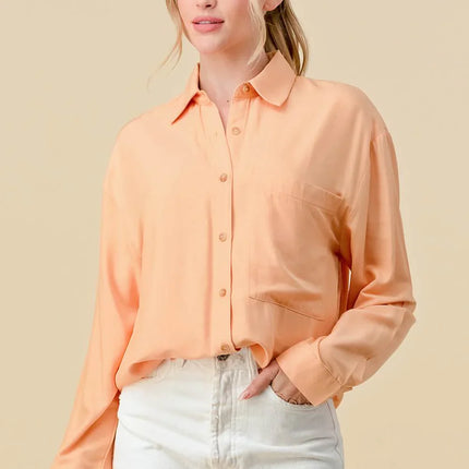 BASIC COLLARED BUTTON DOWN LONG SLEEVES SHIRTS