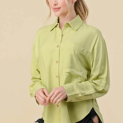 BASIC COLLARED BUTTON DOWN LONG SLEEVES SHIRTS
