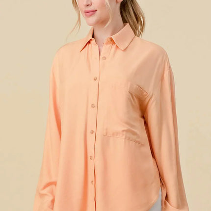 BASIC COLLARED BUTTON DOWN LONG SLEEVES SHIRTS
