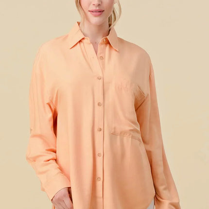 BASIC COLLARED BUTTON DOWN LONG SLEEVES SHIRTS