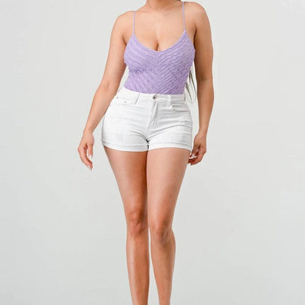 SEXY MESH CHEVRON PATTERN BODYSUIT