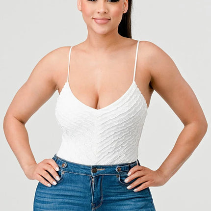 SEXY MESH CHEVRON PATTERN BODYSUIT