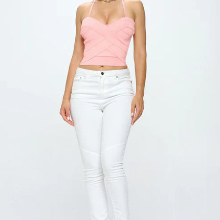 ZIG ZAG BANDAGE CROP TUBE TOP