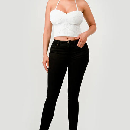 ZIG ZAG BANDAGE CROP TUBE TOP