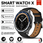 black leather belt / For OPPO DT Watch X