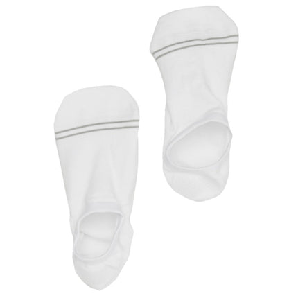 White Cotton No Show Socks