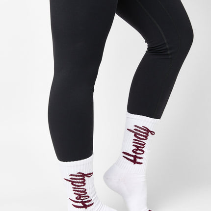 White Howdy Casual Crew Socks