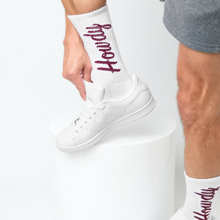 White Howdy Casual Crew Socks