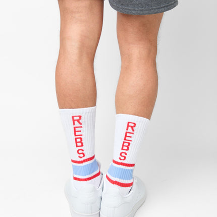 White Rebs Casual Crew Socks