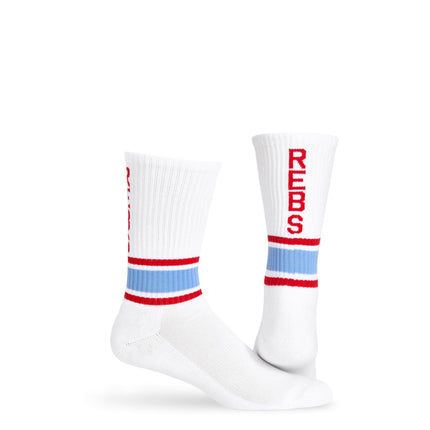 White Rebs Casual Crew Socks