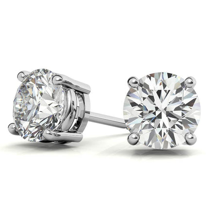 Lab-Grown Diamond Stud Earrings – G/VS Clarity – 14k White Gold Over Sterling Silver – 0.25 to 1.00 CTW