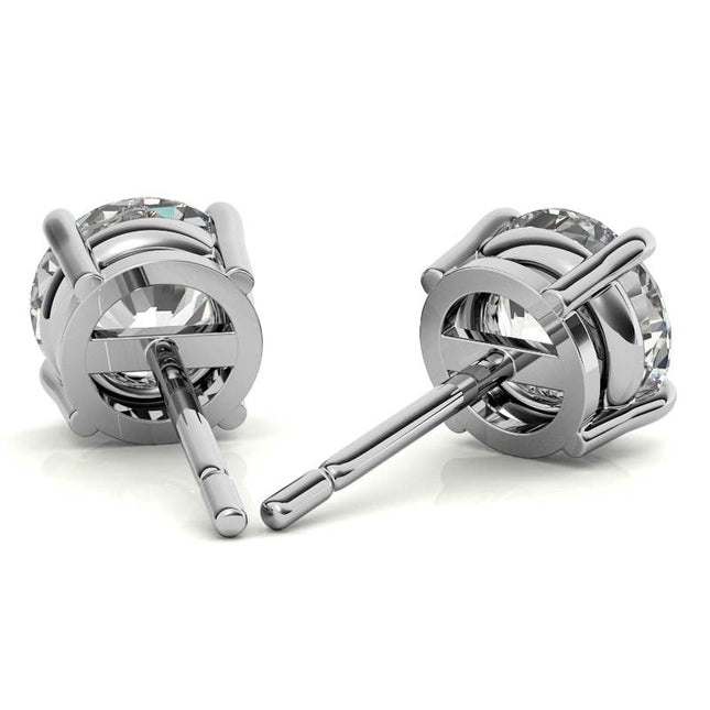 2.00 CTW AGI Certified Lab Grown Diamond (G-VS) Stud Earrings in 14K White or Yellow Gold