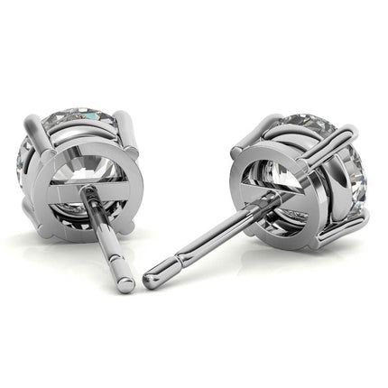 1.50 CTW Lab Grown Diamond Round Stud Earrings in 14K Solid Gold – G/VS Certified
