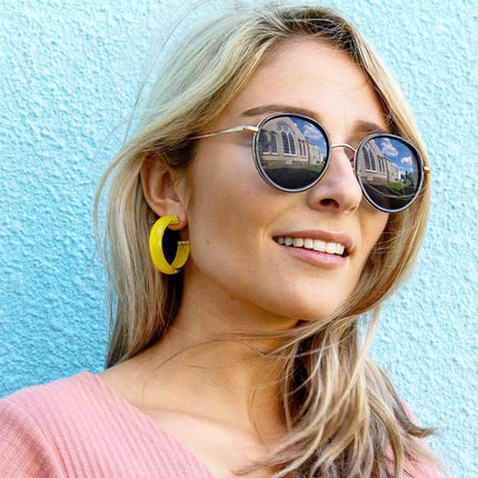 Small Illusion Lucite Hoop Earrings
