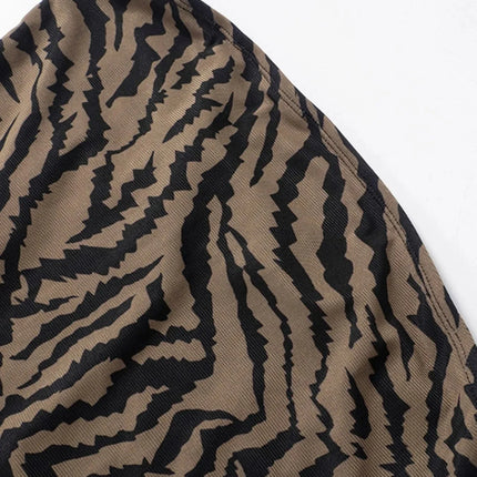 Zebra Print Maxi Dress with Side Slit