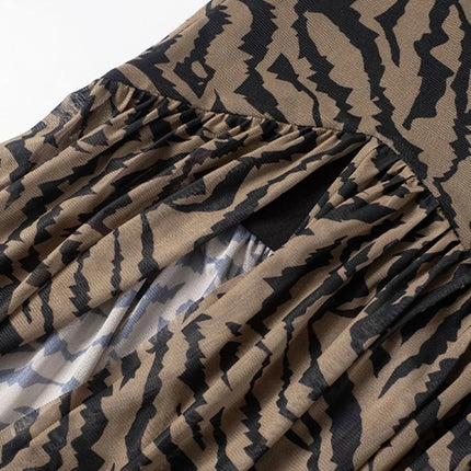 Zebra Print Maxi Dress with Side Slit